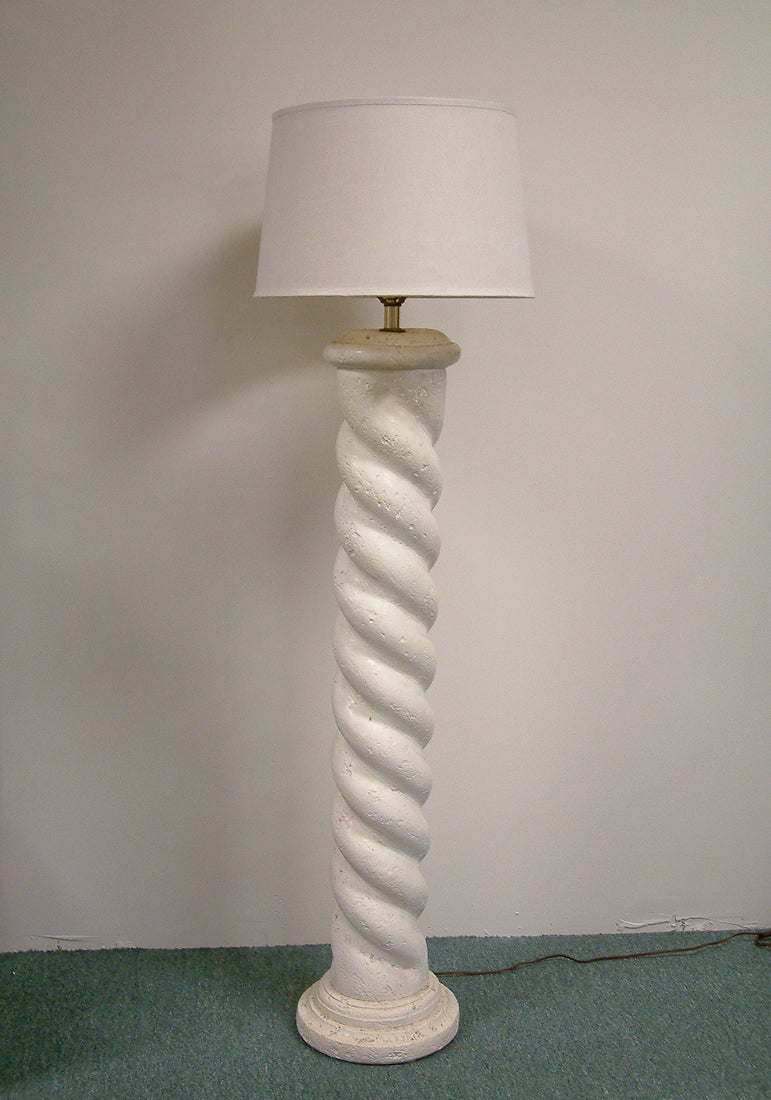 White Plaster Twist Floor Lamp